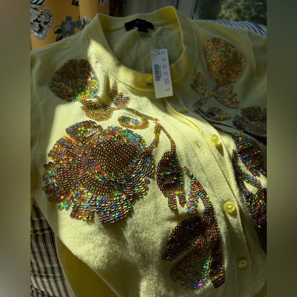 J. Crew Floral Sequin Jackie Cardigan - Picture 3 of 6